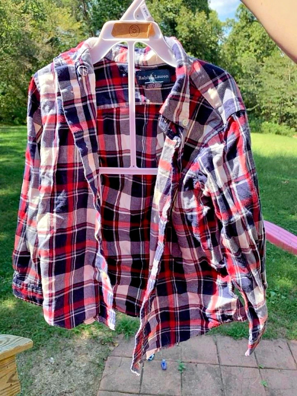 EUC Ralph Lauren Plaid Cotton Button Down Size 5
